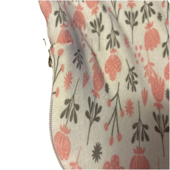 Bublo Baby Girl Swaddle Size SM/MED 7-14 LBS Pink Floral Double Zipper - Picture 3 of 7